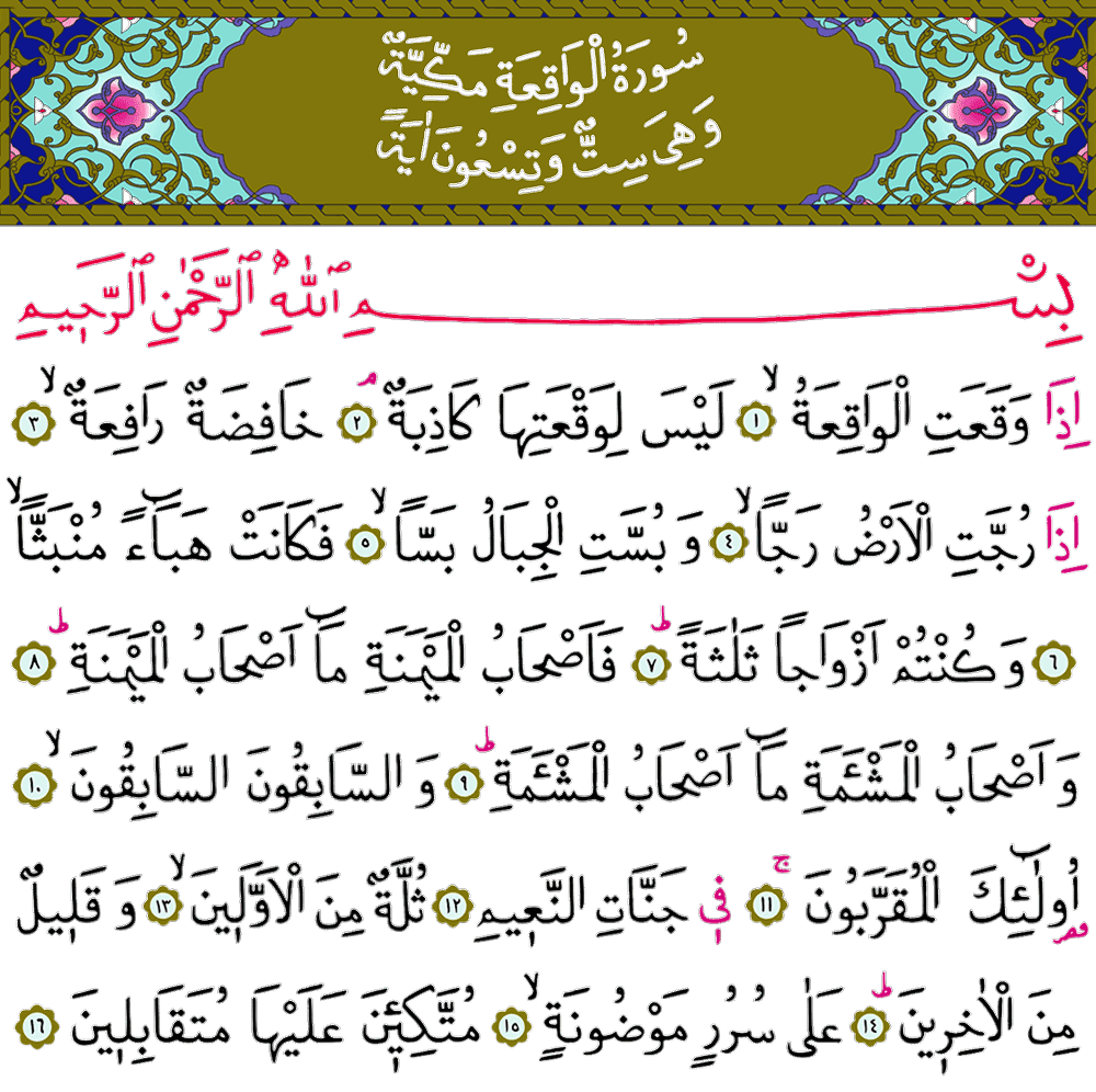 Vakıa Suresi 1. Sayfa